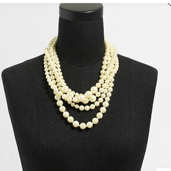 JCrew Faux Pearl cream colored hammock twist necklace - Picture 1 of 4